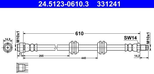 Brake Hose 24.5123-0610.3