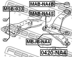 Mounting, control/trailing arm MAB-NA4B - image 2