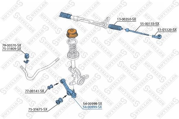 Control/Trailing Arm, wheel suspension 54-00999-SX - image 2