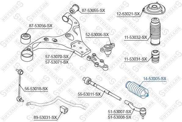 Bellow, steering 14-53005-SX