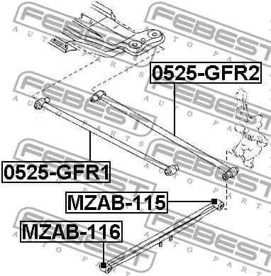 Mounting, control/trailing arm MZAB-116 - image 2