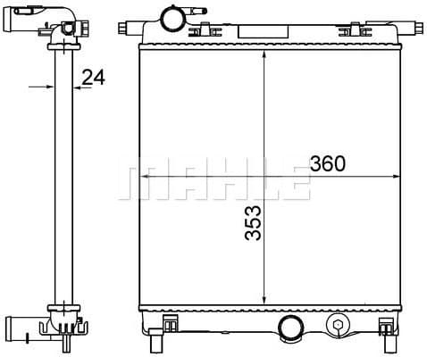 Radiator, engine cooling BEHR CR 831 001S