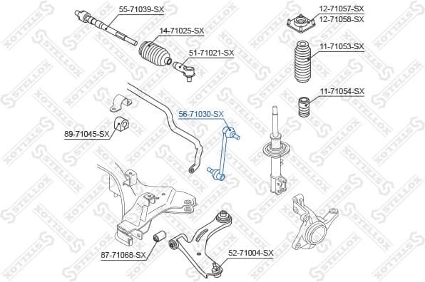 Link/Coupling Rod, stabiliser bar 56-71030-SX - image 2