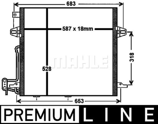 Condenser, air conditioning BEHR *** PREMIUM LINE *** AC 756 000P