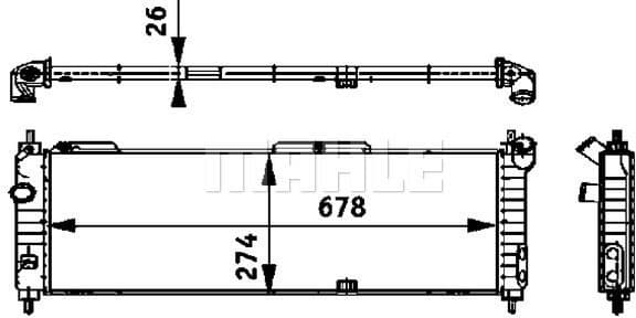 Radiator, engine cooling BEHR CR 355 000S