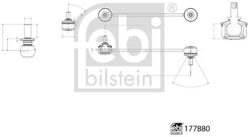 Link/Coupling Rod, stabiliser bar 177880