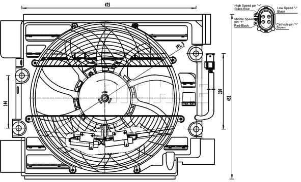 Fan, air conditioning condenser BEHR ACF 23 000S