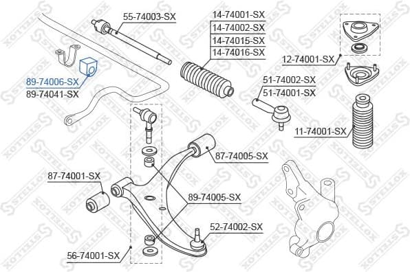 Mounting, stabiliser bar 89-74006-SX - image 2