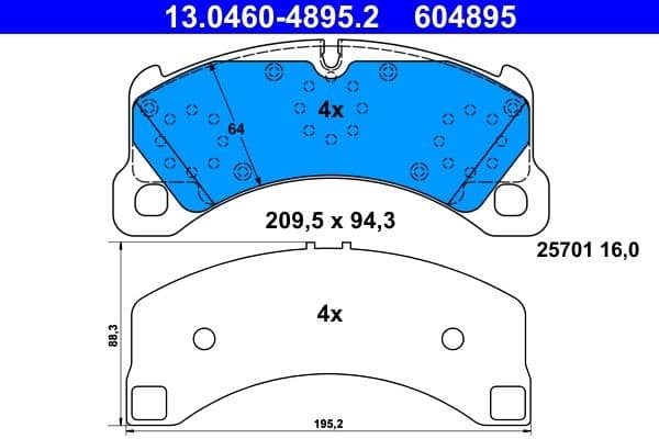 Brake Pad Set, disc brake 13.0460-4895.2
