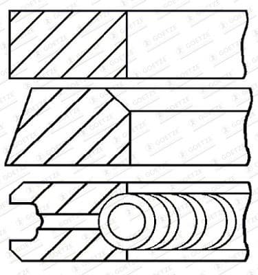 Piston Ring Set Goetze Diamond Coated® LKZ-Ring® 08-428707-00