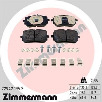 Brake Pad Set, disc brake 22942.195.2