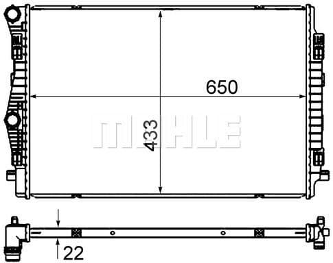 Radiator, engine cooling BEHR CR 2055 000S