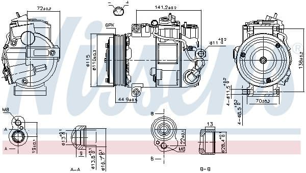 Compressor, air conditioning ** FIRST FIT ** 890199