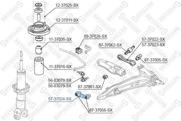 Rod/Strut, wheel suspension 57-37024-SX