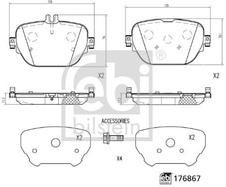 Brake Pad Set, disc brake 176867