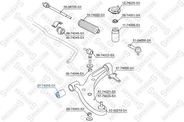 Mounting, control/trailing arm 87-74056-SX - image 2