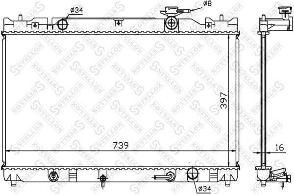 Radiator, engine cooling 10-25149-SX