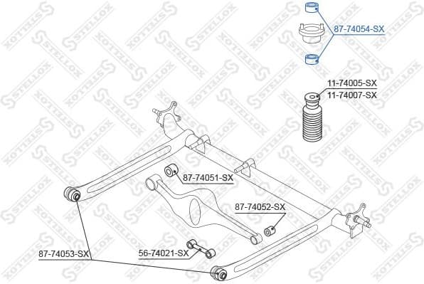 Repair Kit, suspension strut support mount 87-74054-SX - image 2