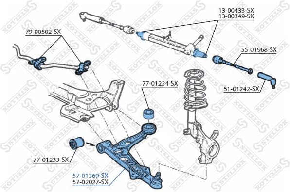 Control/Trailing Arm, wheel suspension 57-01369-SX - image 2