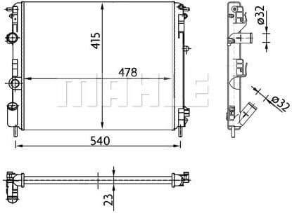 Radiator, engine cooling BEHR CR 36 000S