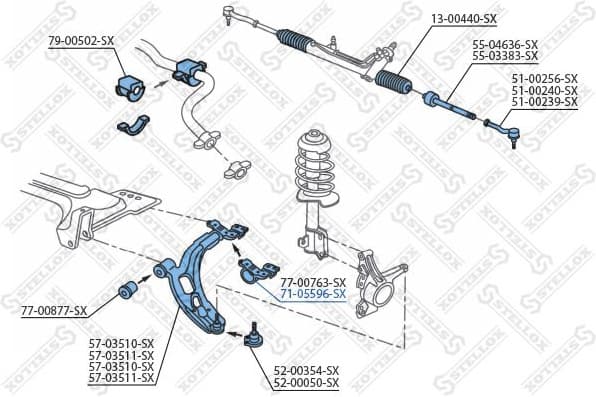 Mounting, control/trailing arm 71-05596-SX
