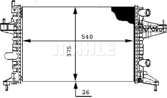 Radiator, engine cooling BEHR CR 388 000S