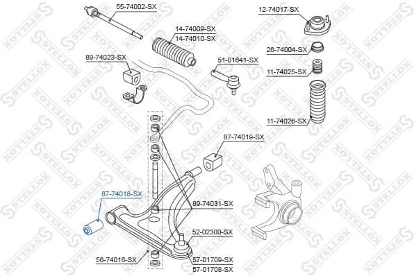 Mounting, control/trailing arm 87-74018-SX - image 2