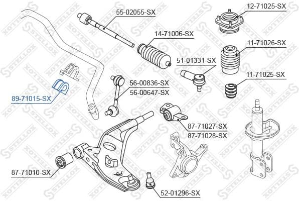 Mounting, stabiliser bar 89-71015-SX - image 2