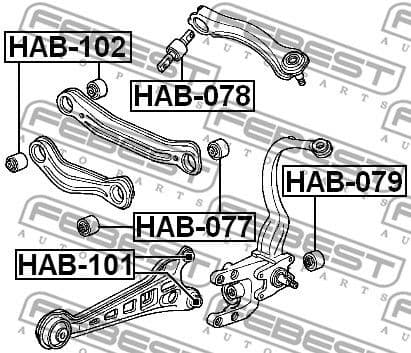 Mounting, control/trailing arm HAB-078 - image 2