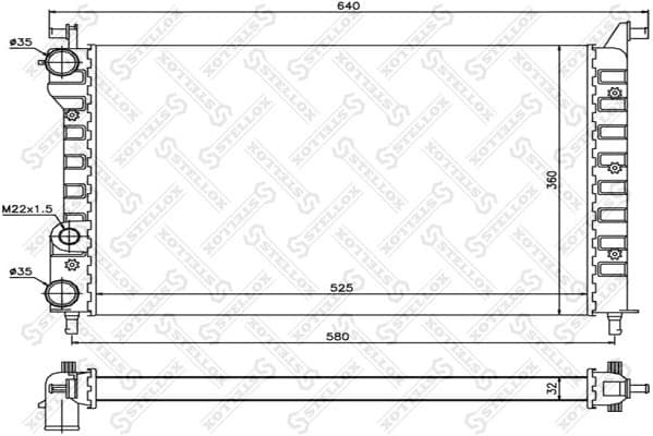 Radiator, engine cooling 10-25735-SX
