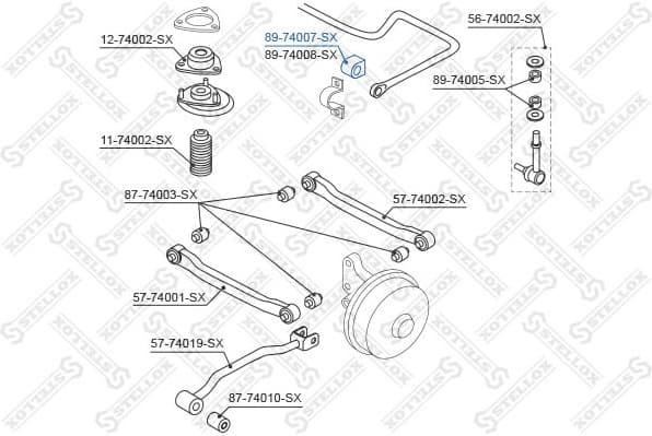 Mounting, stabiliser bar 89-74007-SX - image 2