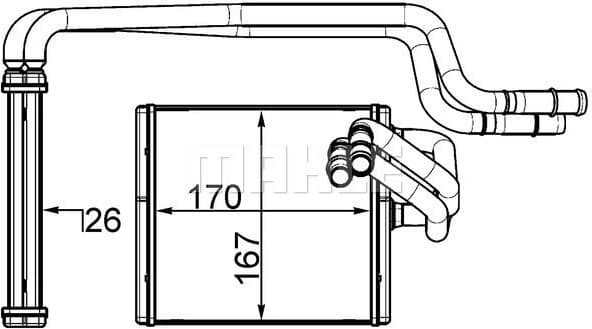 Heat Exchanger, interior heating BEHR AH 198 000S