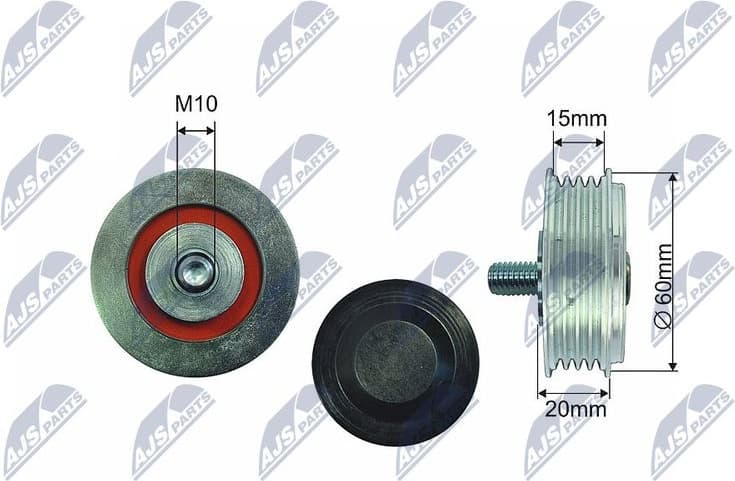 Deflection Pulley/Guide Pulley, V-belt RNK-AU-036
