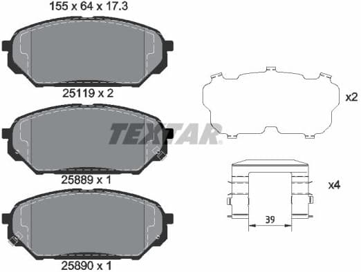 Brake Pad Set, disc brake Q+ 2511901