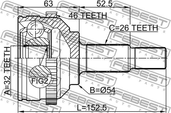 Joint Kit, drive shaft 2010-SEBA46 - image 2