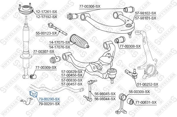Mounting, stabiliser bar 79-00290-SX