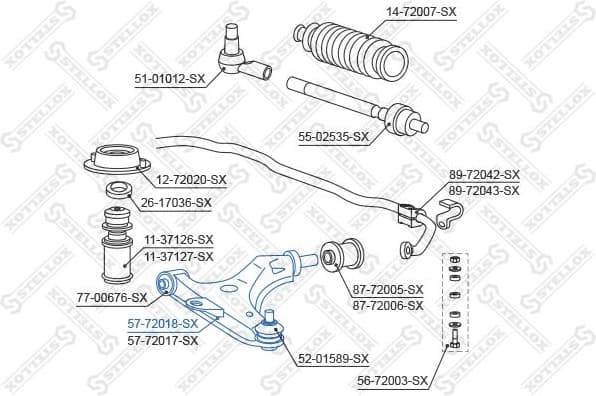 Control/Trailing Arm, wheel suspension 57-72018-SX - image 2