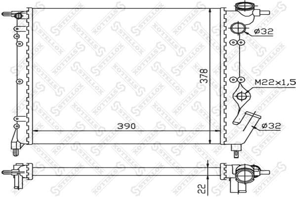 Radiator, engine cooling 10-25293-SX