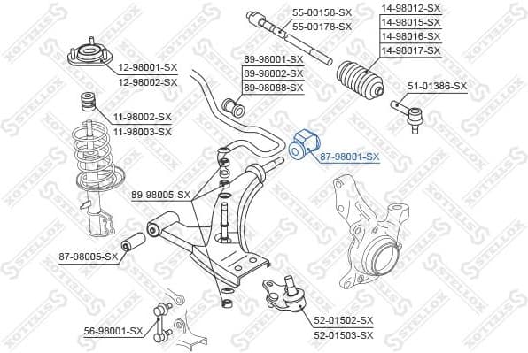 Mounting, control/trailing arm 87-98001-SX - image 2
