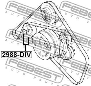 Deflection/Guide Pulley, V-ribbed belt 2988-DIV - image 2
