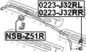 Mounting, stabiliser bar NSB-Z51R - image 2