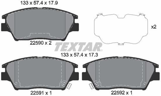 Brake Pad Set, disc brake Q+ 2259001