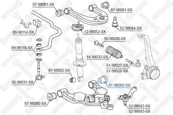 Mounting, control/trailing arm 87-98080-SX - image 2