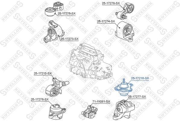 Mounting, engine 25-17216-SX