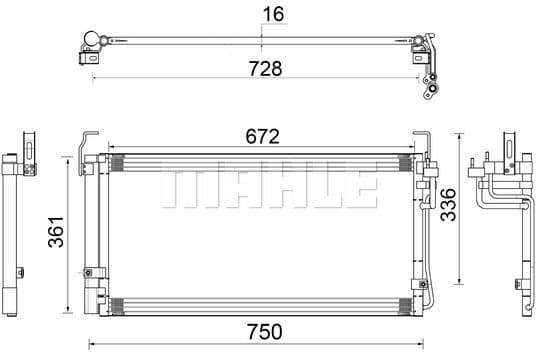Condenser, air conditioning BEHR AC 265 000S