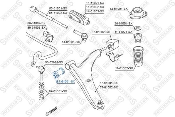 Mounting, control/trailing arm 87-61001-SX - image 2