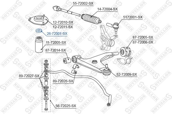 Rolling Bearing, suspension strut support mount 26-72001-SX - image 2