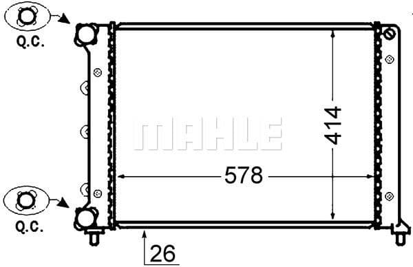 Radiator, engine cooling BEHR CR 1411 000S - image 2
