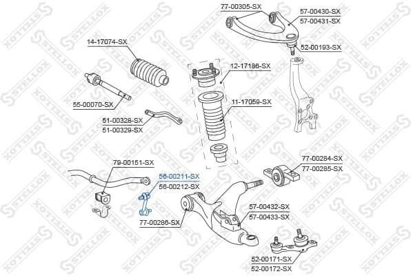 Link/Coupling Rod, stabiliser bar 56-00211-SX - image 2