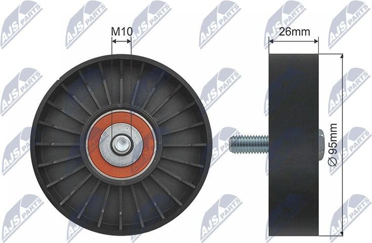 Deflection/Guide Pulley, V-ribbed belt RNK-LR-008